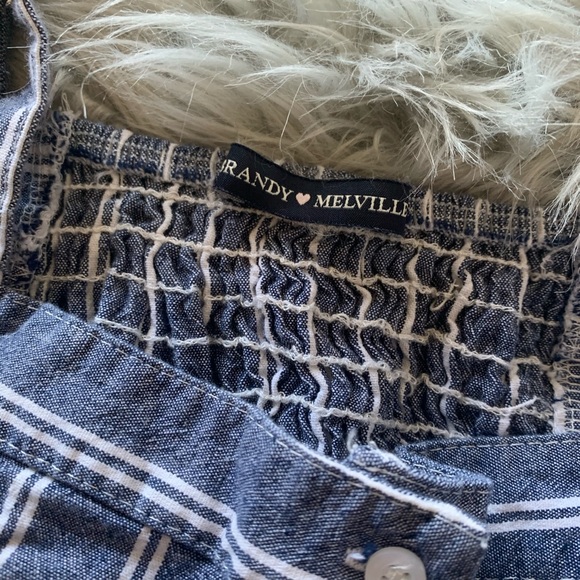Brandy Melville Blue Button Up Crop Top - Picture 4 of 5